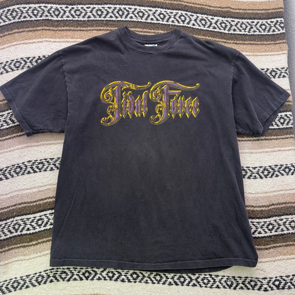 Vintage 90's Tidal Force Will to Power World Tour Heavy Metal Black Shirt Sz XL